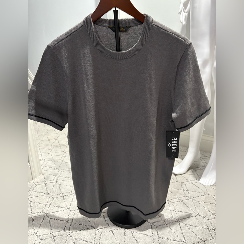 RHONE Smoke/Black Short Sleeve knit Tee